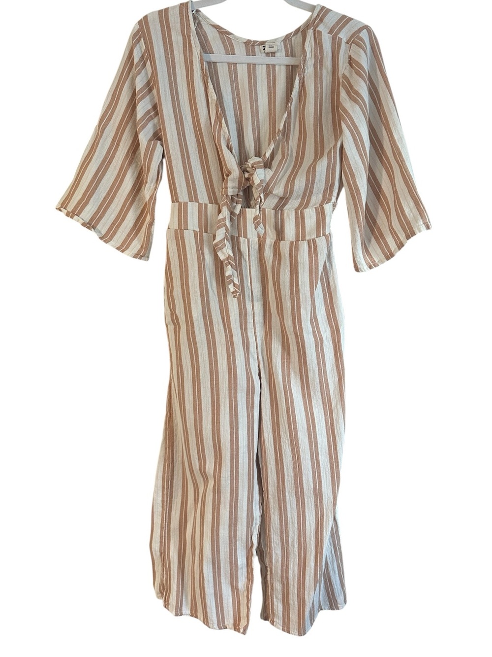 Billabong link up jumpsuit tie front striped m - Picture 3 of 14